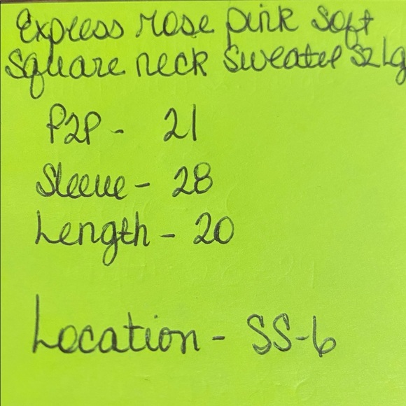 Express NWT Dusty Rose Super Soft Square Neck Cropped Long Sleeve Sweater Large‎ - Picture 7 of 7